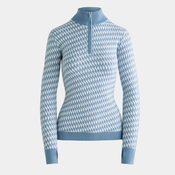 Geometric Jacquard Knit Thermal Base Layer Top