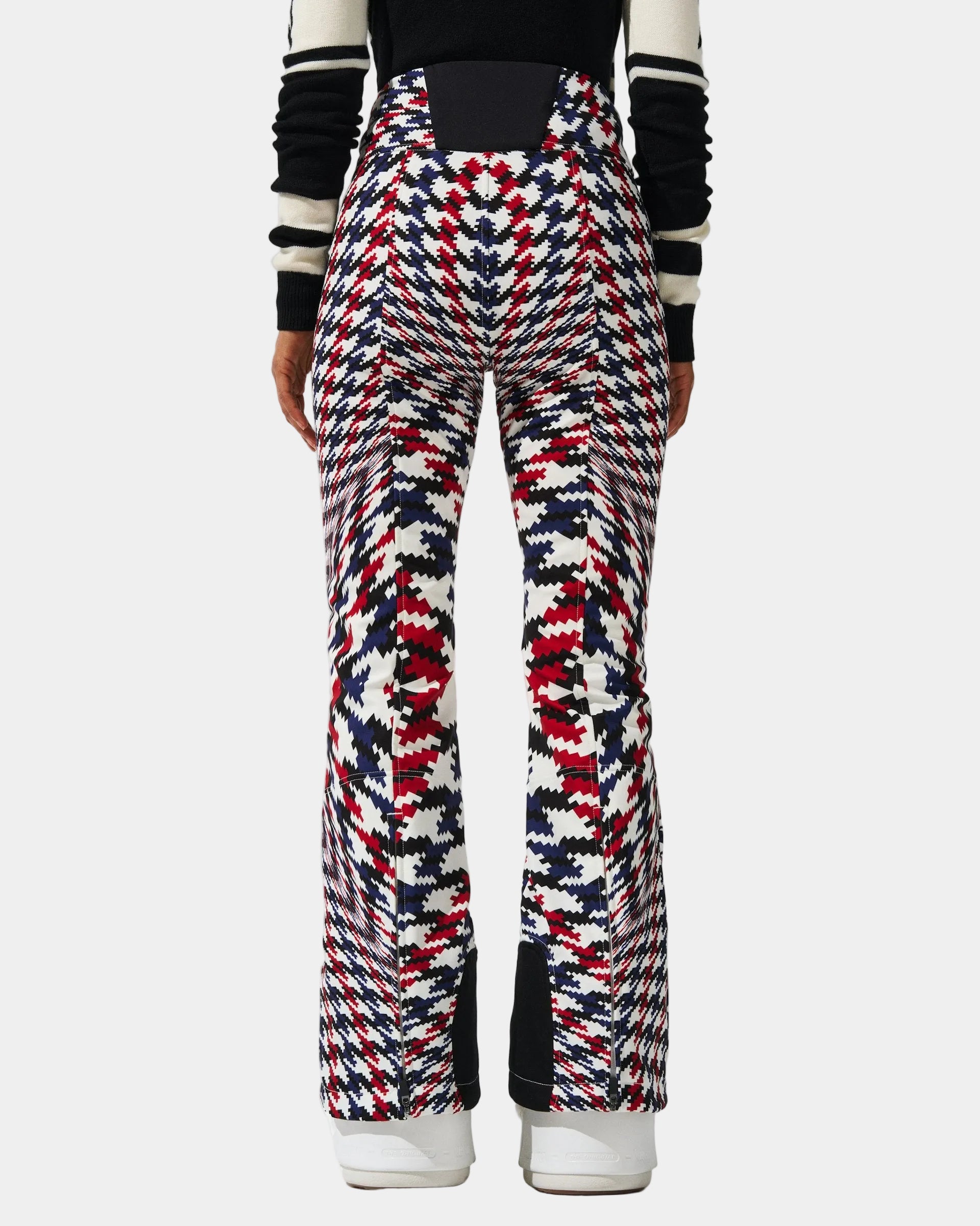 Twisted Houndstooth High-Waist Aurora Flare Ski Pant