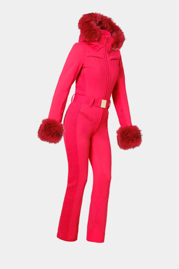 Angele Ski Suit Faux Border Italian Rose