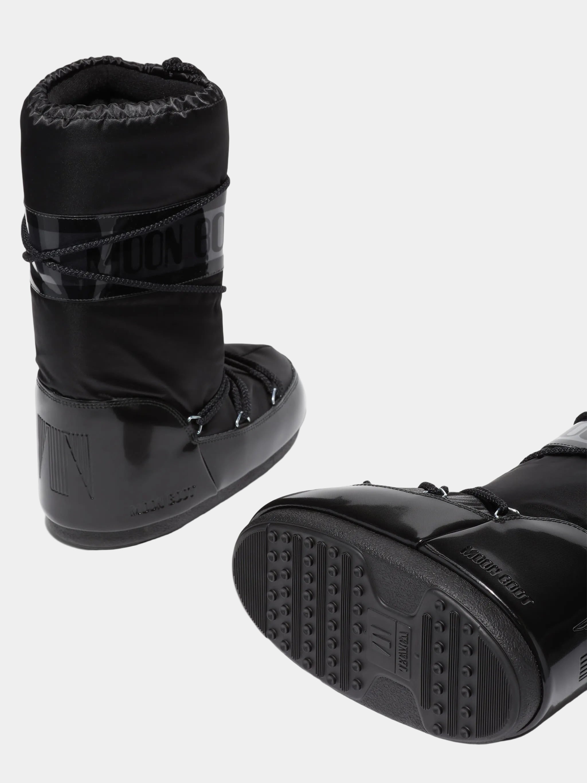 ICON GLANCE BLACK SATIN BOOTS