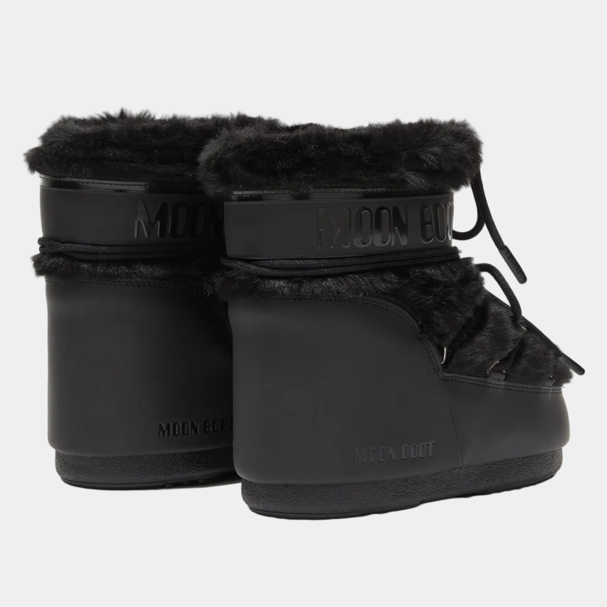 ICON LOW BLACK FAUX-FUR BOOTS