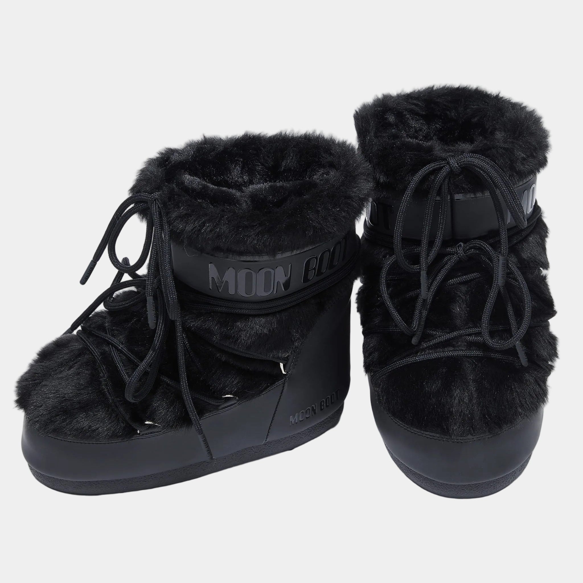 ICON LOW BLACK FAUX-FUR BOOTS