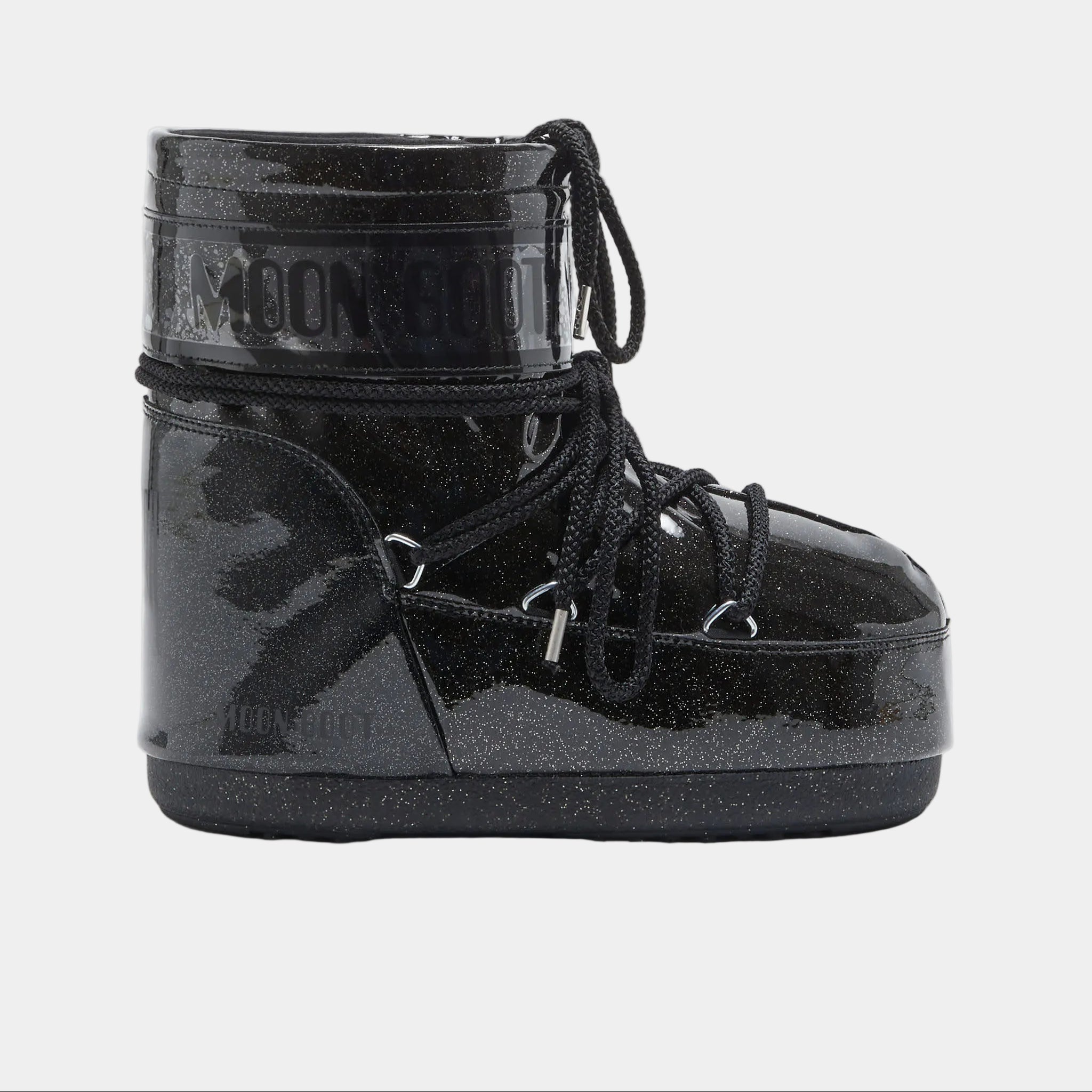 ICON LOW BLACK GLITTER BOOTS