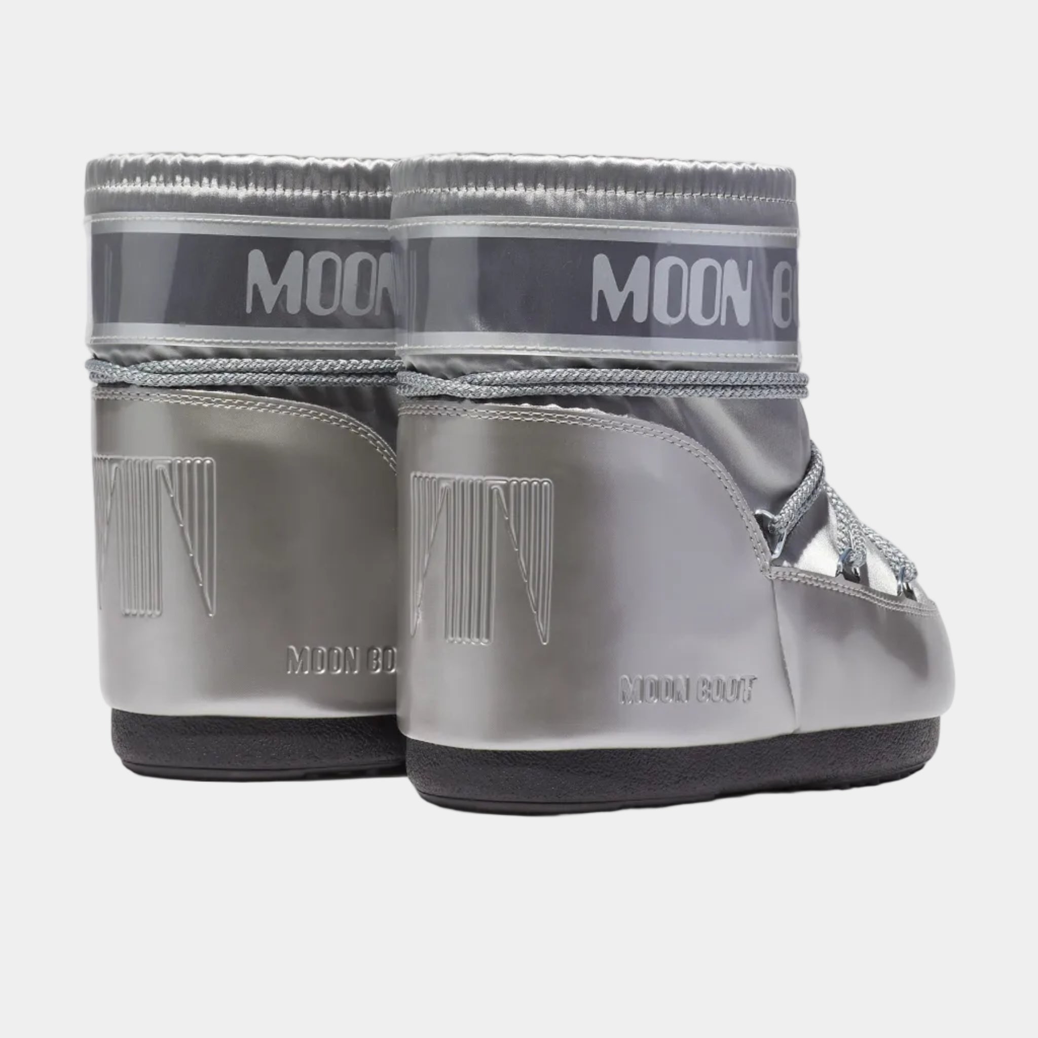 ICON LOW GLANCE SILVER SATIN BOOTS