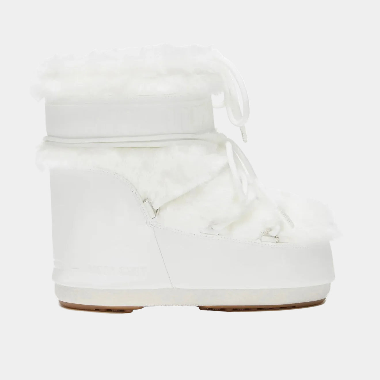 ICON LOW WHITE FAUX-FUR BOOTS