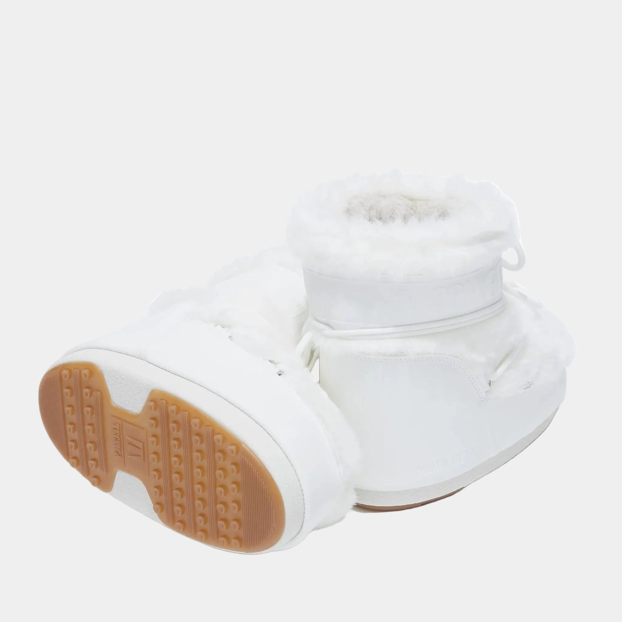 ICON LOW WHITE FAUX-FUR BOOTS
