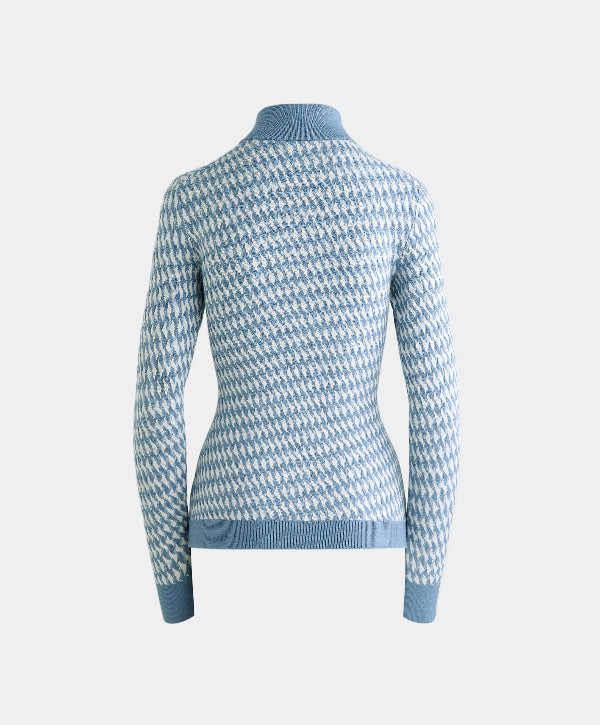 Geometric Jacquard Knit Thermal Base Layer Top