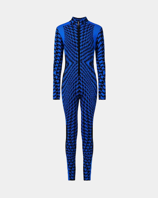 Twisted Houndstooth Merino Wool Jumpsuit