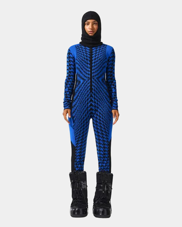 Twisted Houndstooth Merino Wool Jumpsuit