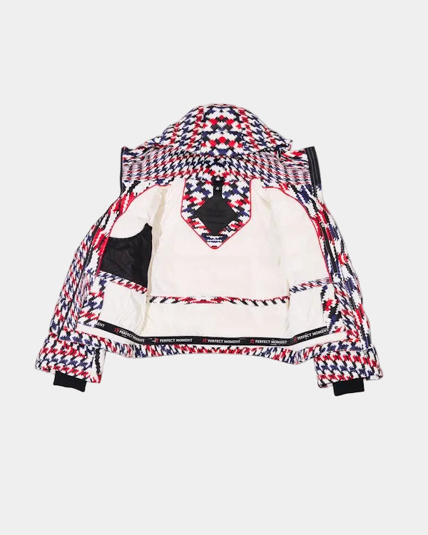 Twisted Houndstooth Polar Flare Down Jacket